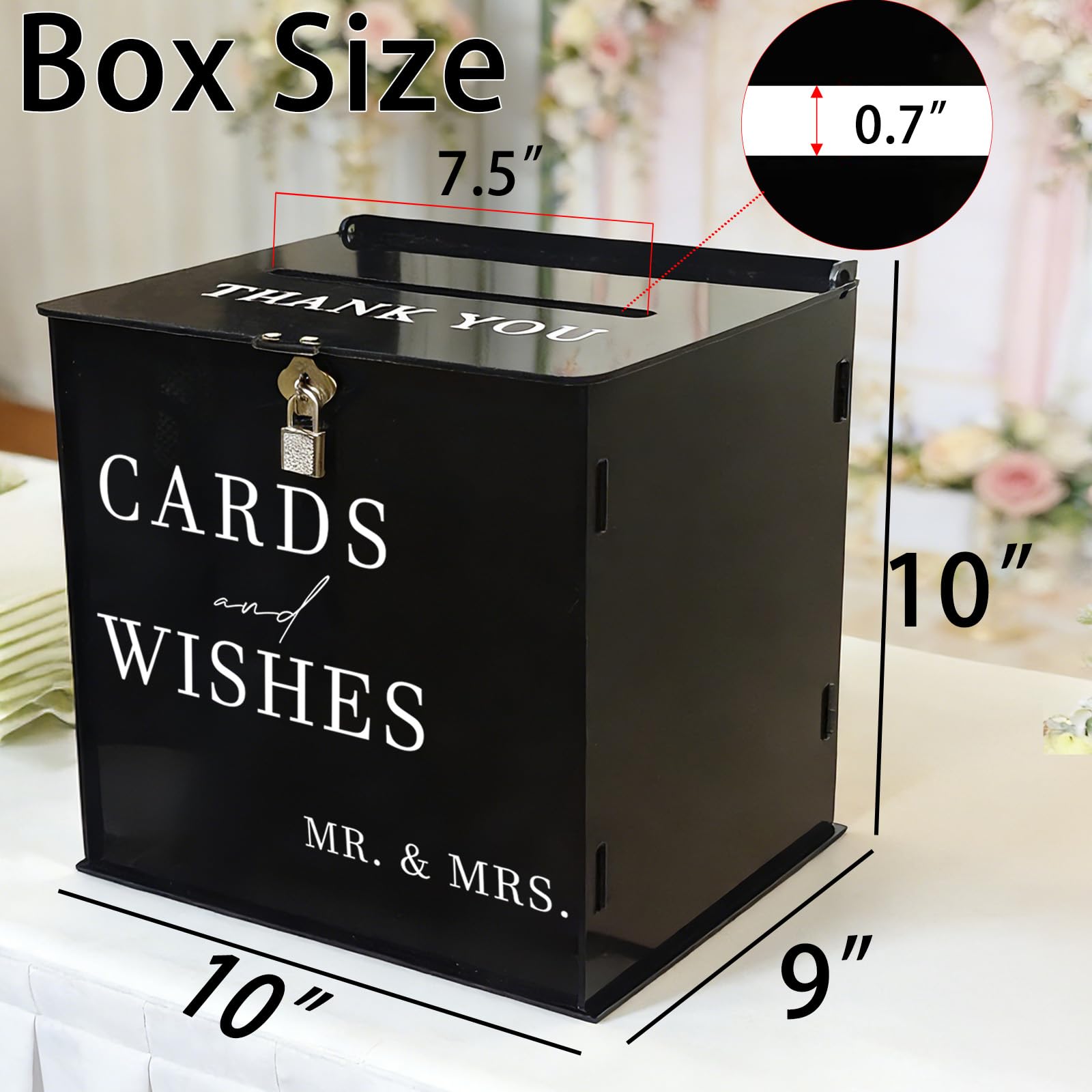 SOFARKKT locking card box made of durable acrylic for lasting keepsakes.