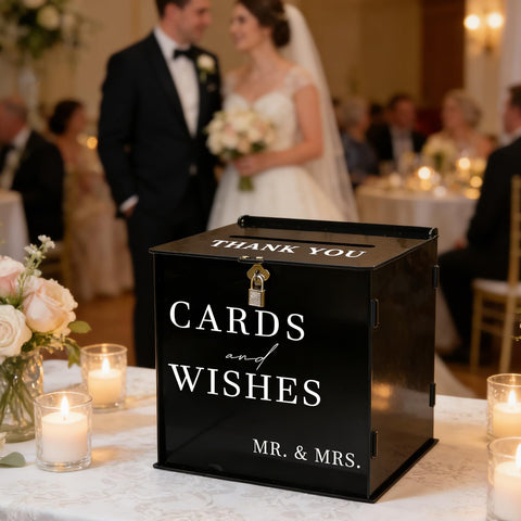 SOFARKKT secure gift box for guest cards with easy access slot.