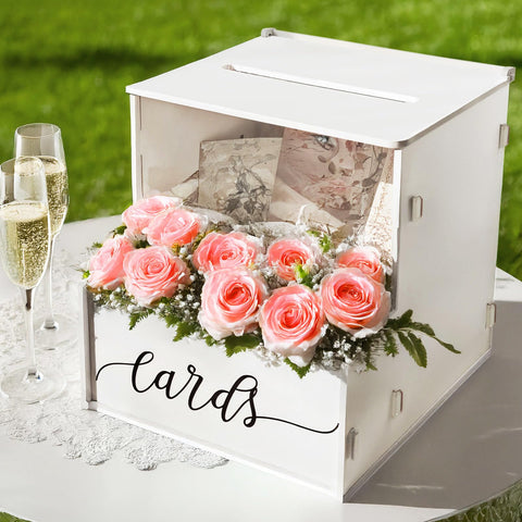 SOFARKKT white card box front panel as an elegant centerpiece for events