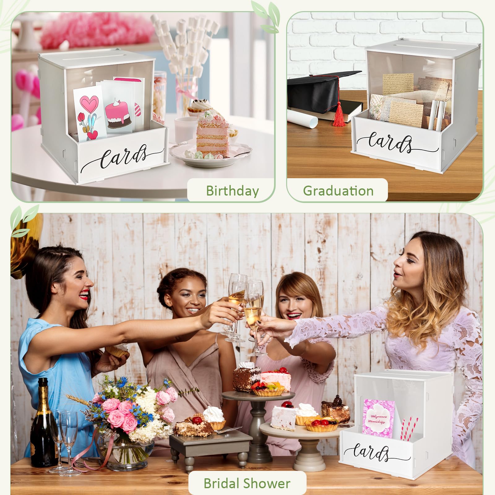 SOFARKKT white card box table centerpiece for sophisticated reception decor