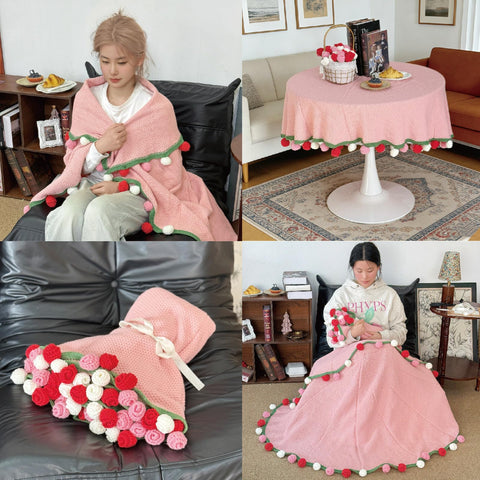 SoffMoiis gift-ready rose blanket ideal for birthdays and anniversaries.