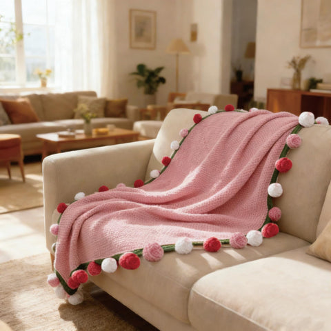 SoffMoiis handmade weave showcases ready-to-use luxury as a decorative blanket.