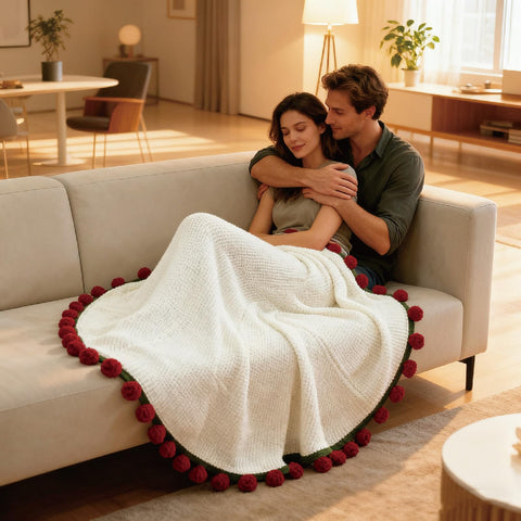 SoffMoiis round blanket is a versatile throw for multiple settings.