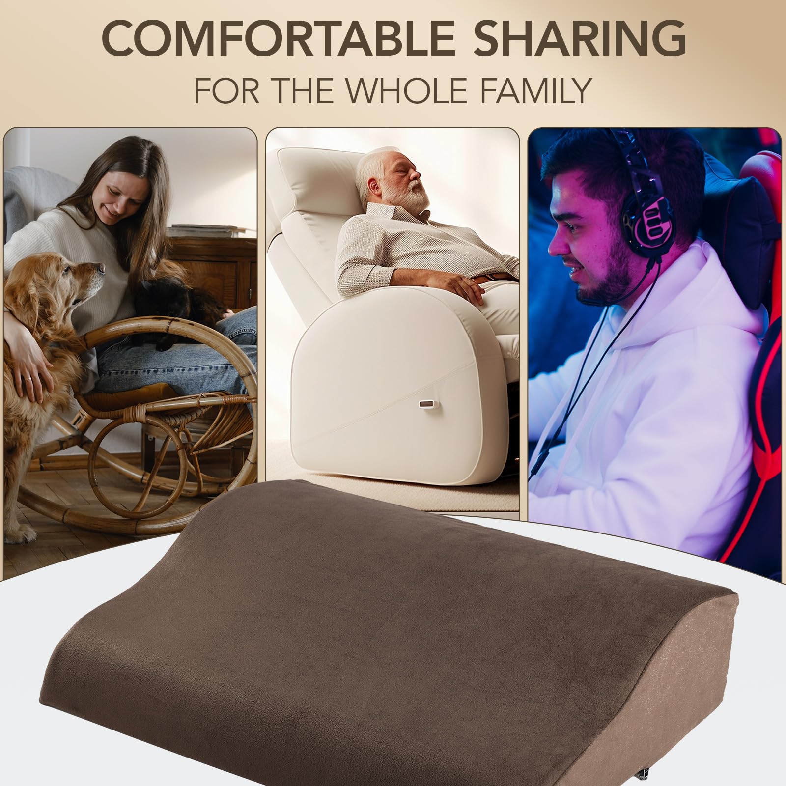 SofGlowly back cushion shown on sofa for TV watching comfort