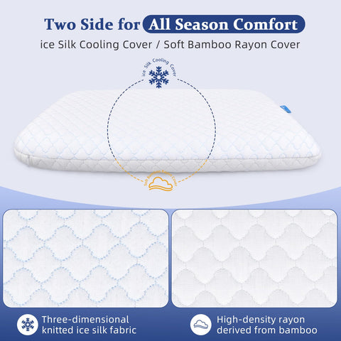 SofGlowly memory foam cooling foam contours head and neck for support
