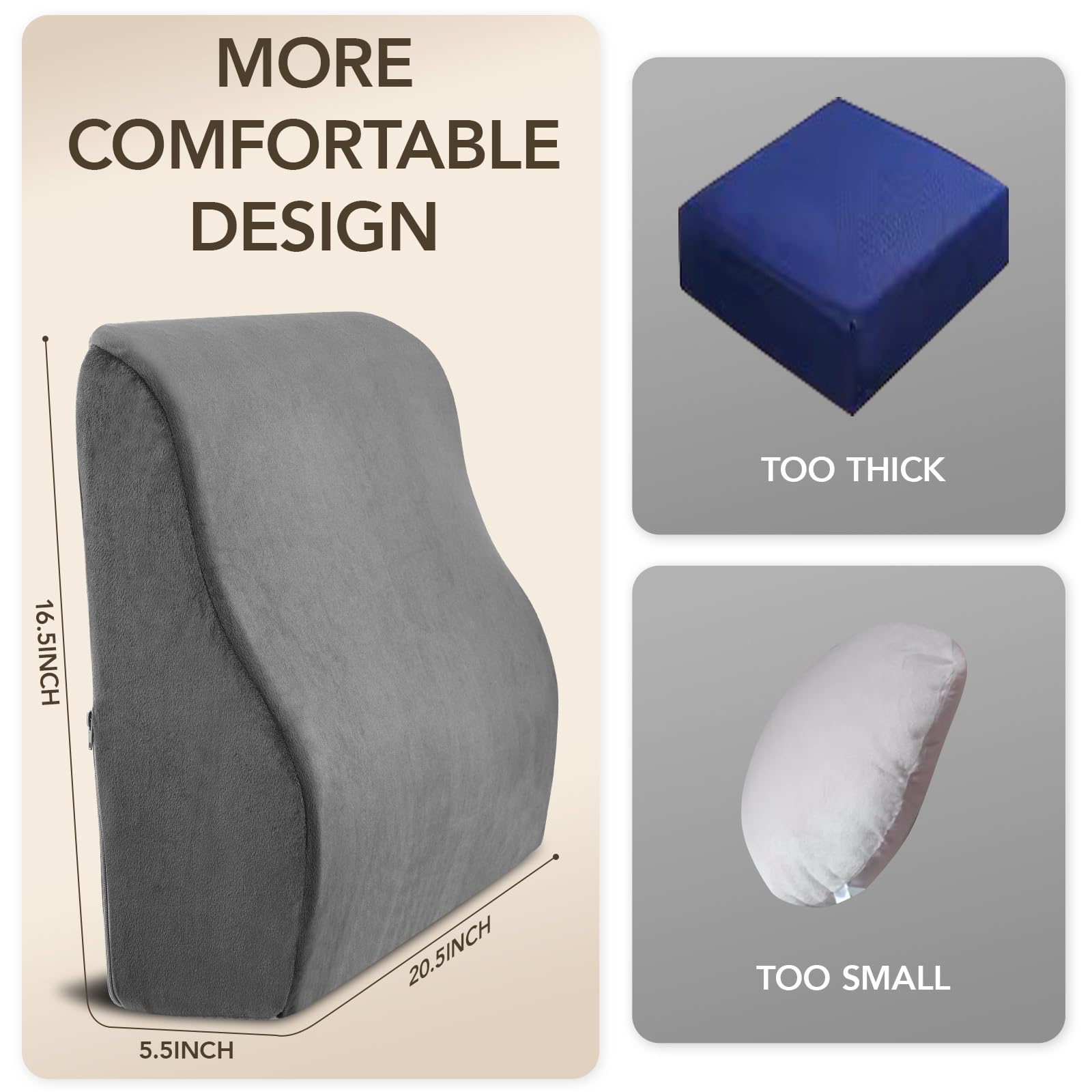 SofGlowly non-slip base keeps the back pillow securely in place during long sessions.