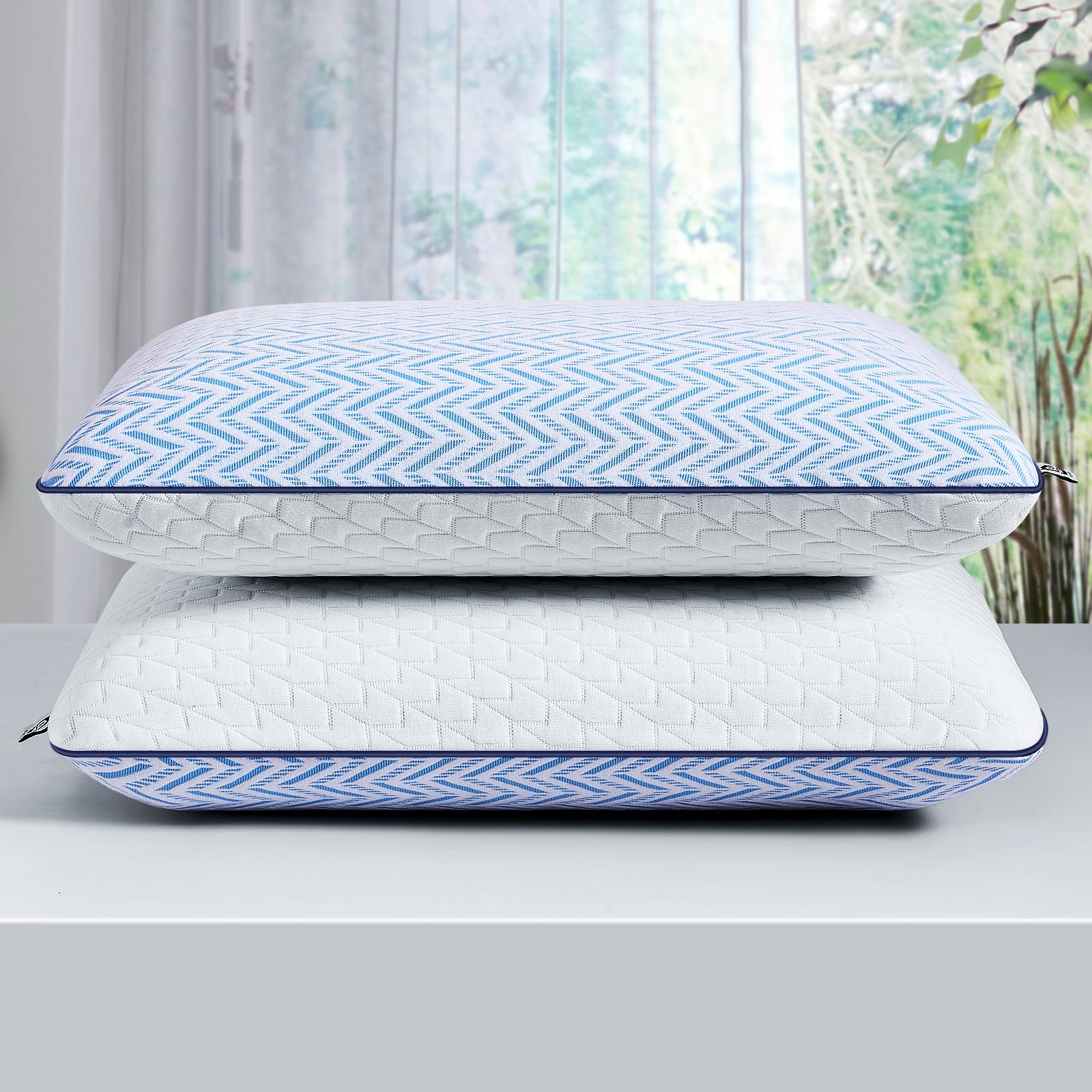 Sofslee packaging shows vacuum-sealed pillow ready for shipment