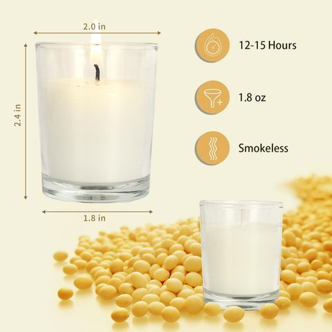 Soft Breeze glass votives enhance wedding decor with a clean, smokeless light.