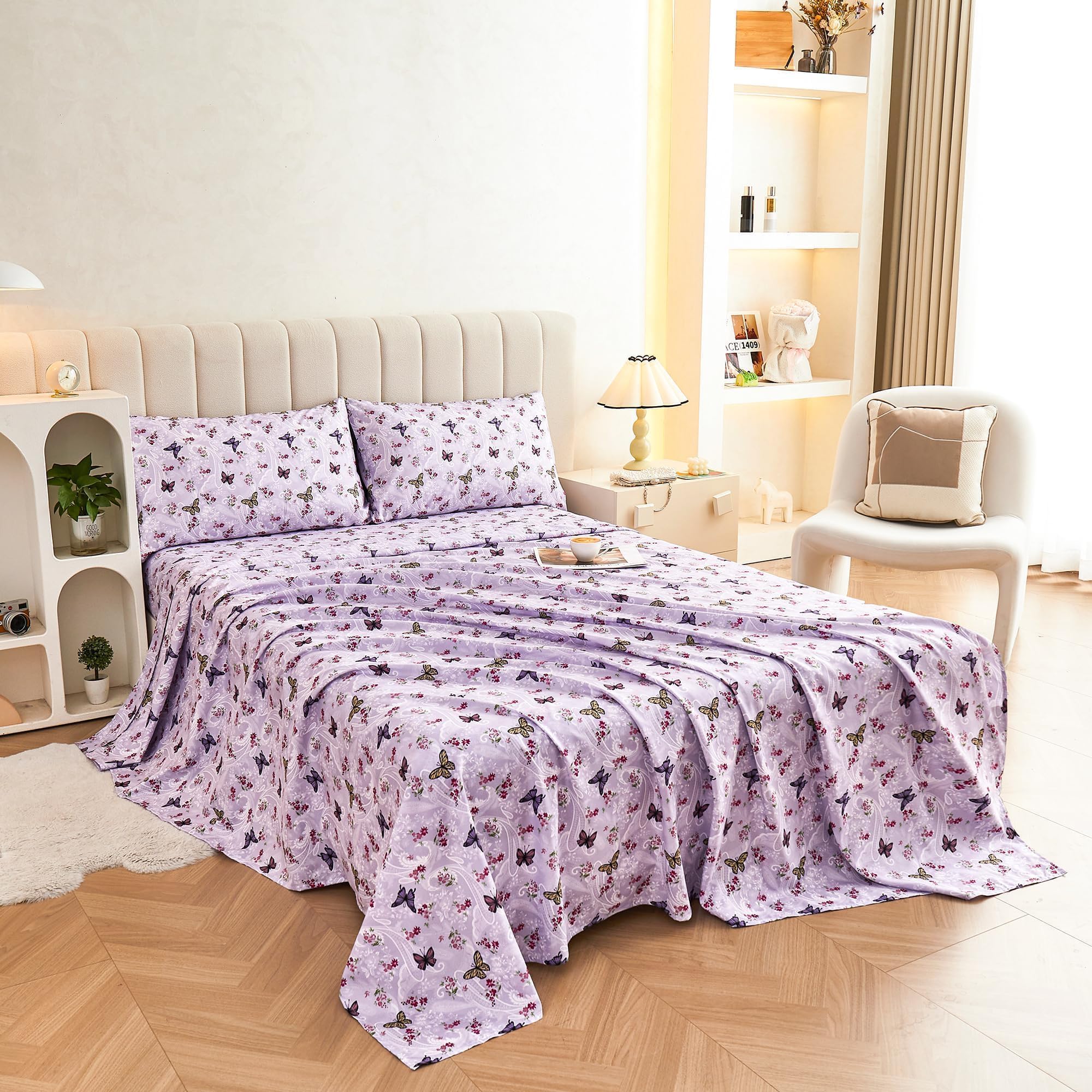 Softan paisley floral design elevates bedroom styling.