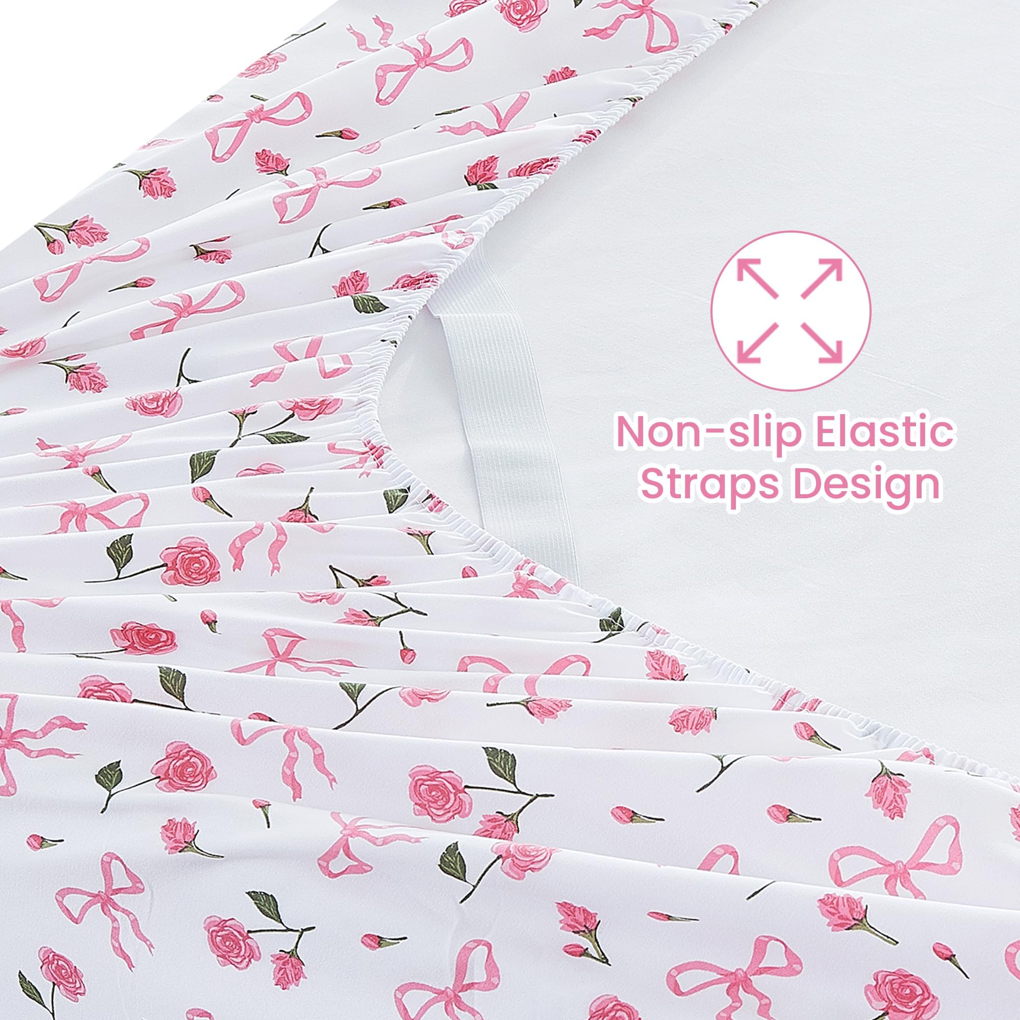 Softan bow-patterned-queen-sheets add decorative detail to your bed for a cozy look.