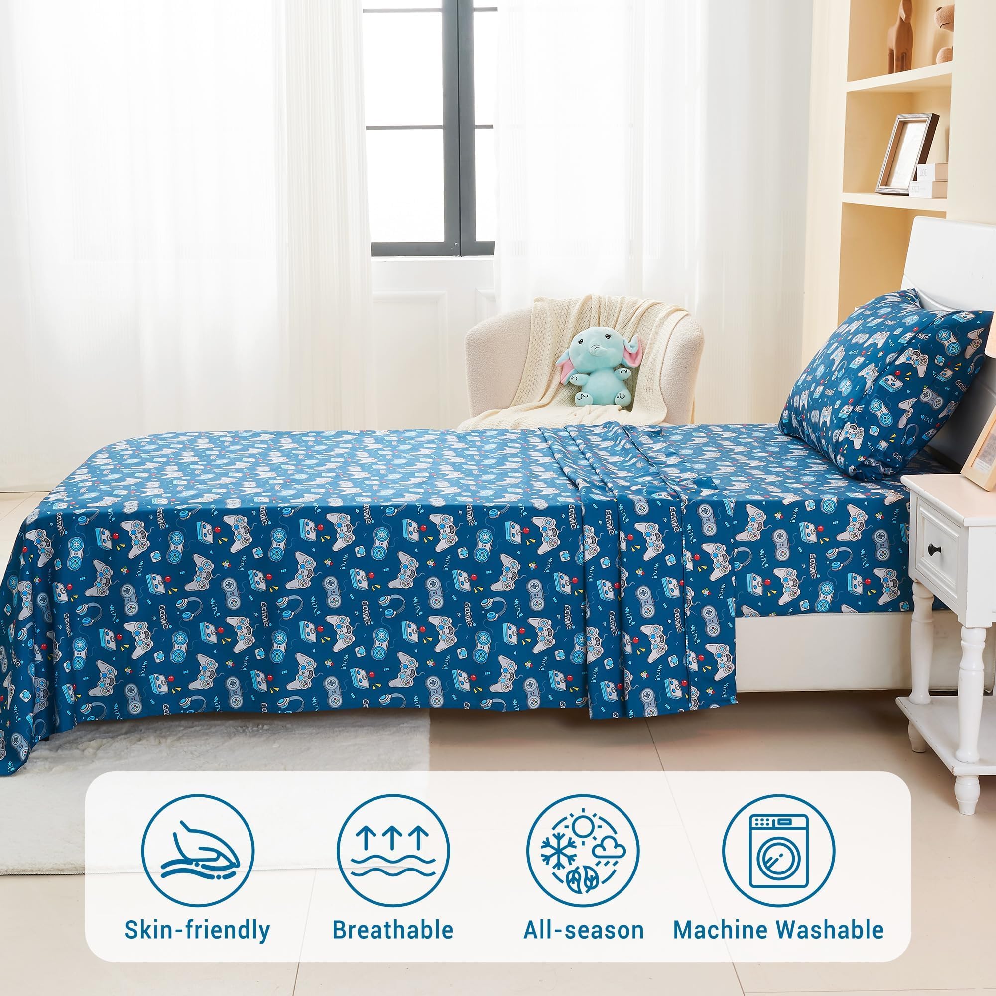 Softan fitted sheet with 15-inch pocket keeps sheets secure.