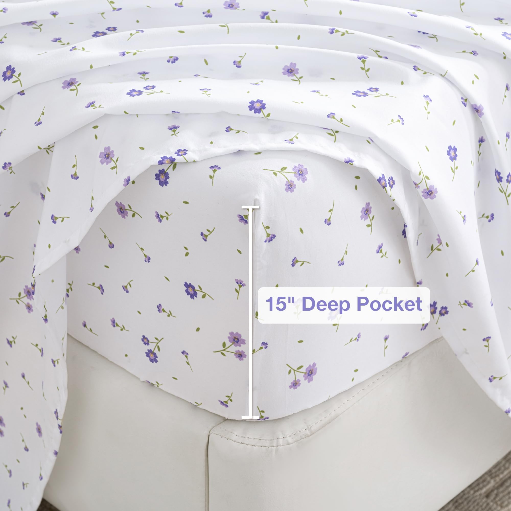 Softan deep-pocket fitted sheet up to 15 inches on mattress.