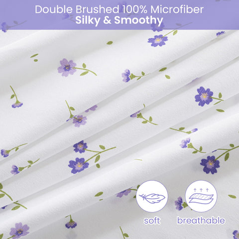 Softan Floral Queen Sheet Pillowcases complement the set with soft, breathable fabric.