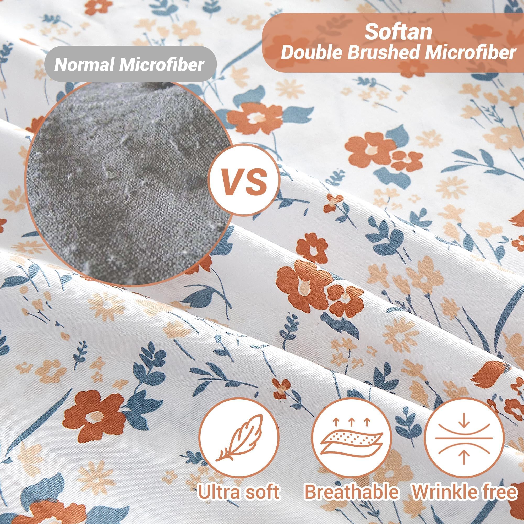 Softan queen sheets feature a 15-inch deep pocket for thick mattresses.