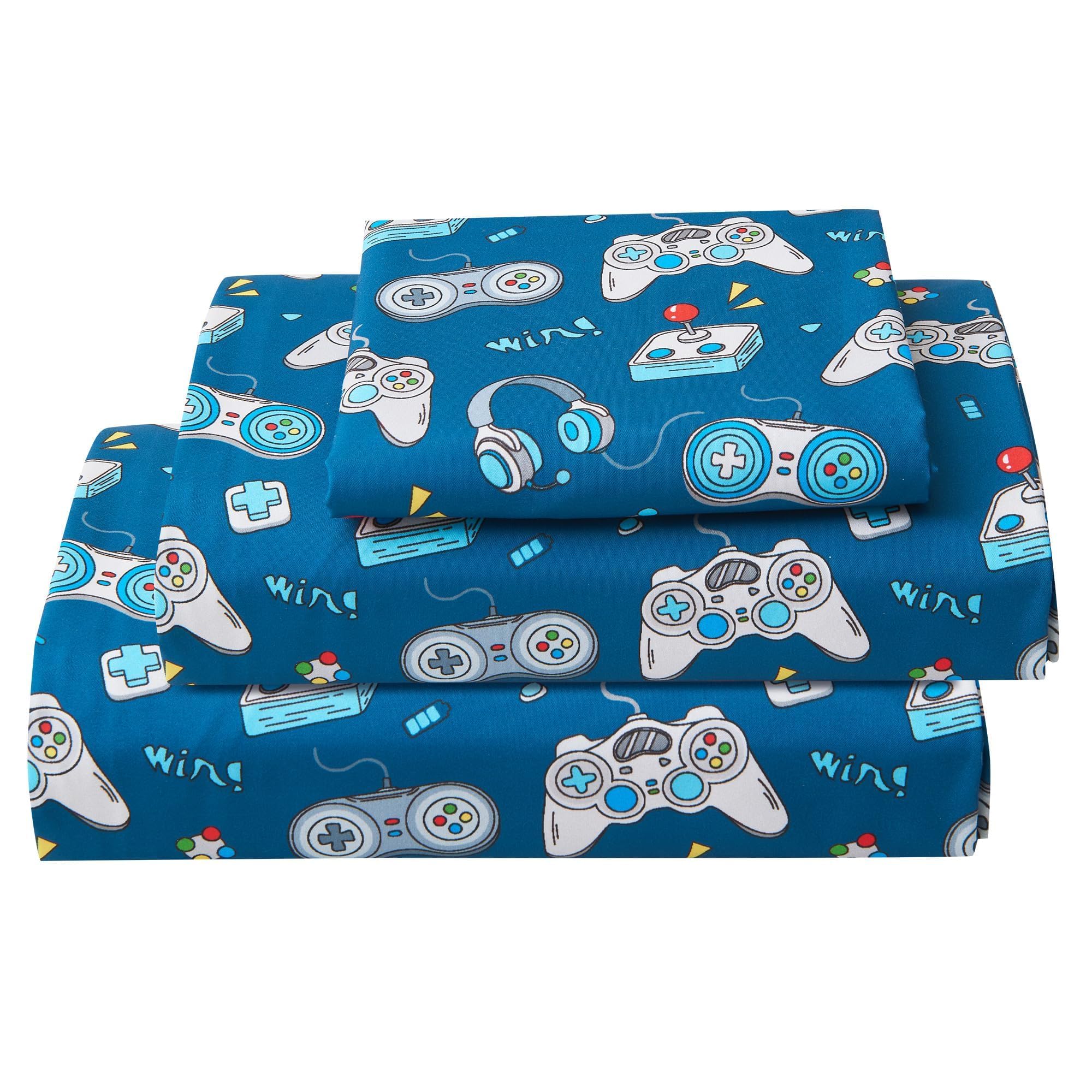 Softan Kids Bed Sheet Set with game controller pattern keeps bedtime fun and cozy.