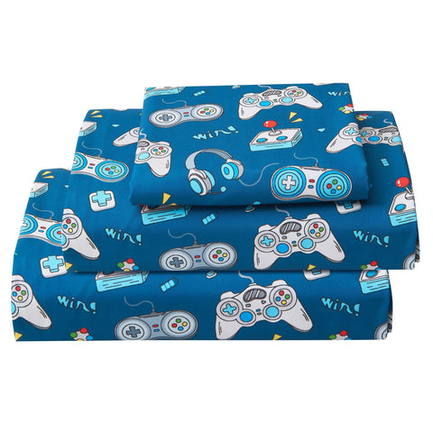 Softan Kids Bed Sheet Set with game controller pattern keeps bedtime fun and cozy.