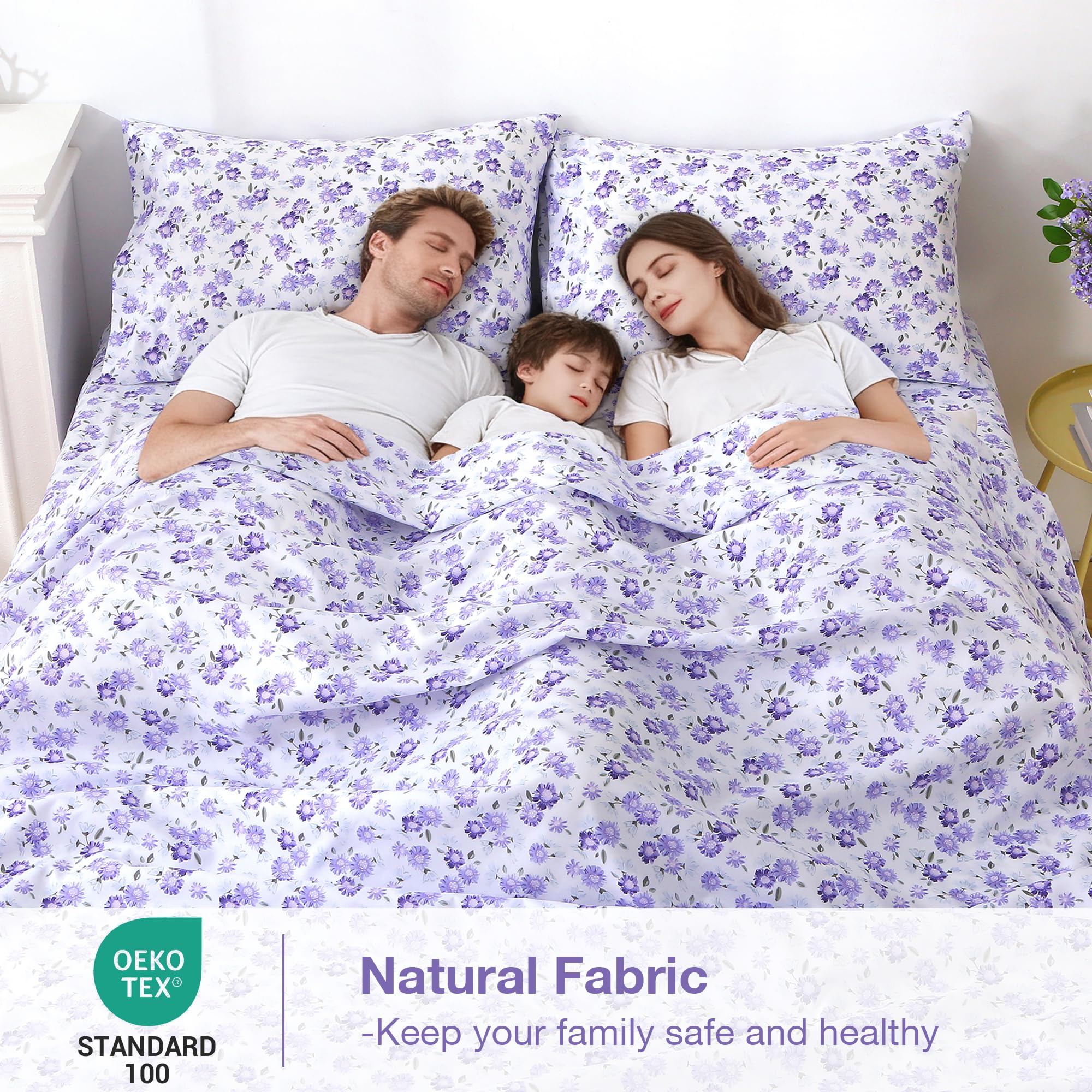 Softan OEKO-certified queen sheet set emphasizes safe materials for family use.