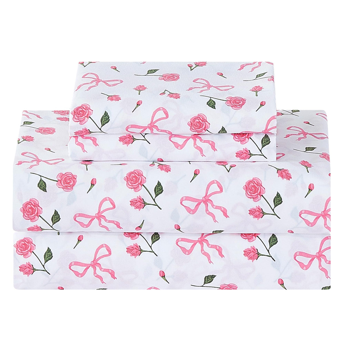 Softan pink-floral-queen-bed-sheet delivers a soft touch for cozy nights.