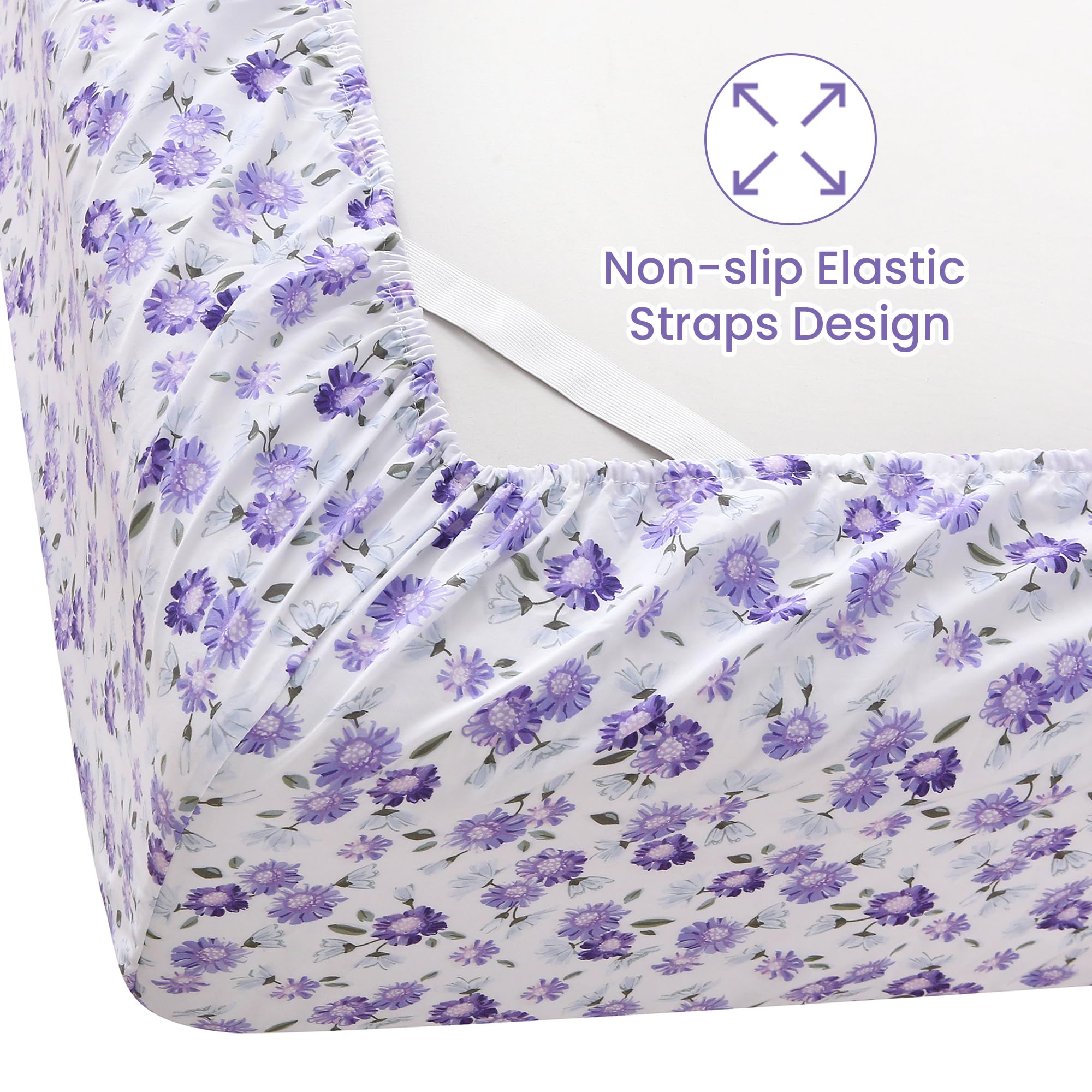 Softan queen sheet set reveals deep-pocket design of 15-inch depth for secure fit on thick mattresses.