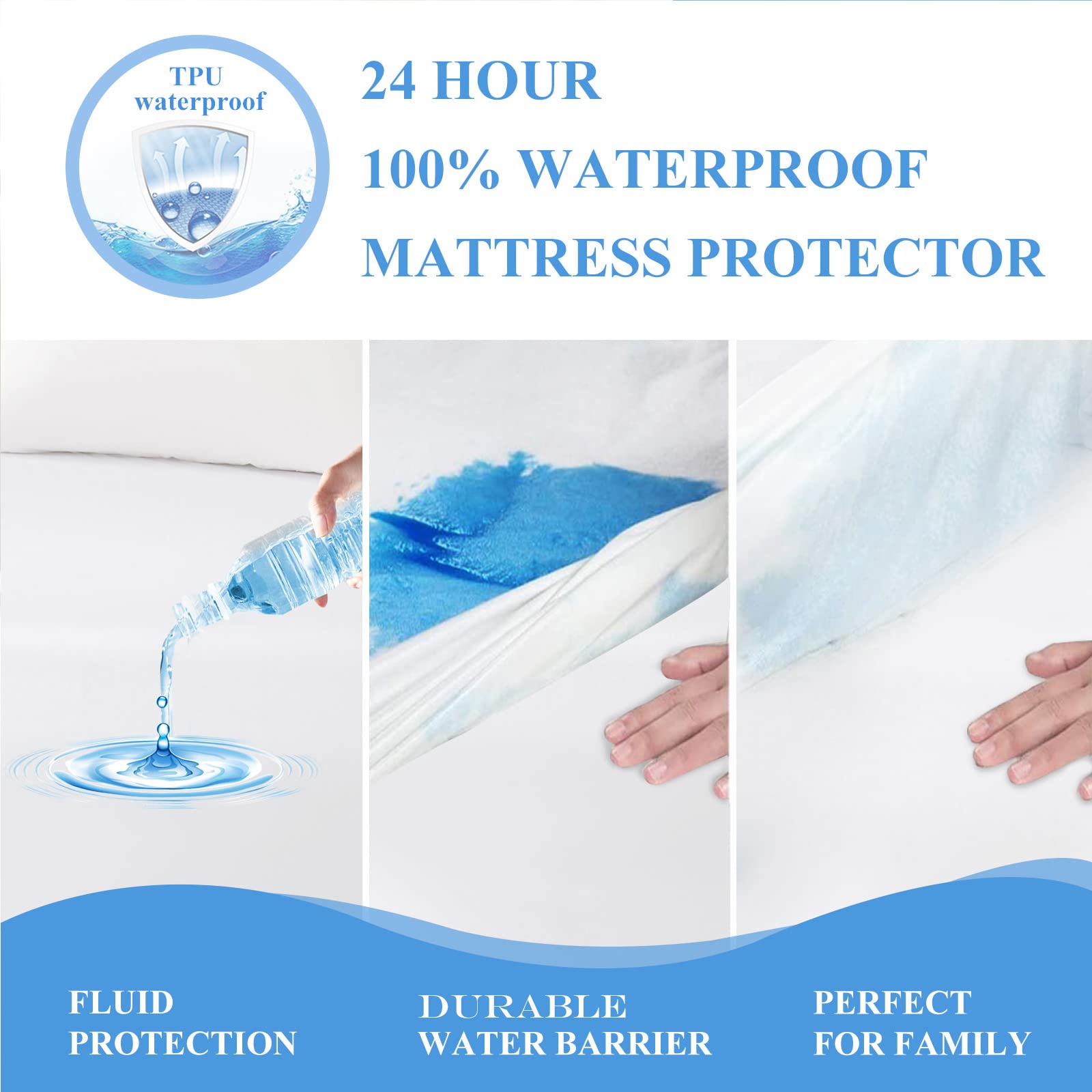 Softhour King deep-pocket flexible edge ensures a secure fit on tall mattresses.