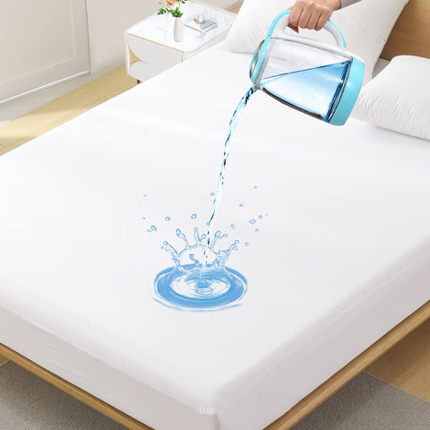 Softhour queen mattress protector with waterproof layer protecting against spills