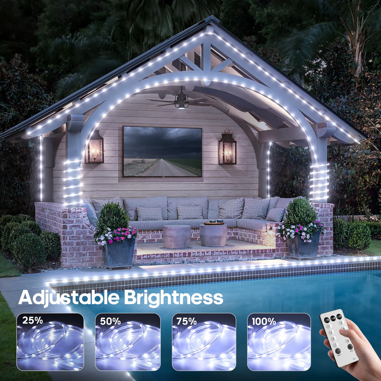 Soiarllt eight lighting modes for moods from waves to steady-on.