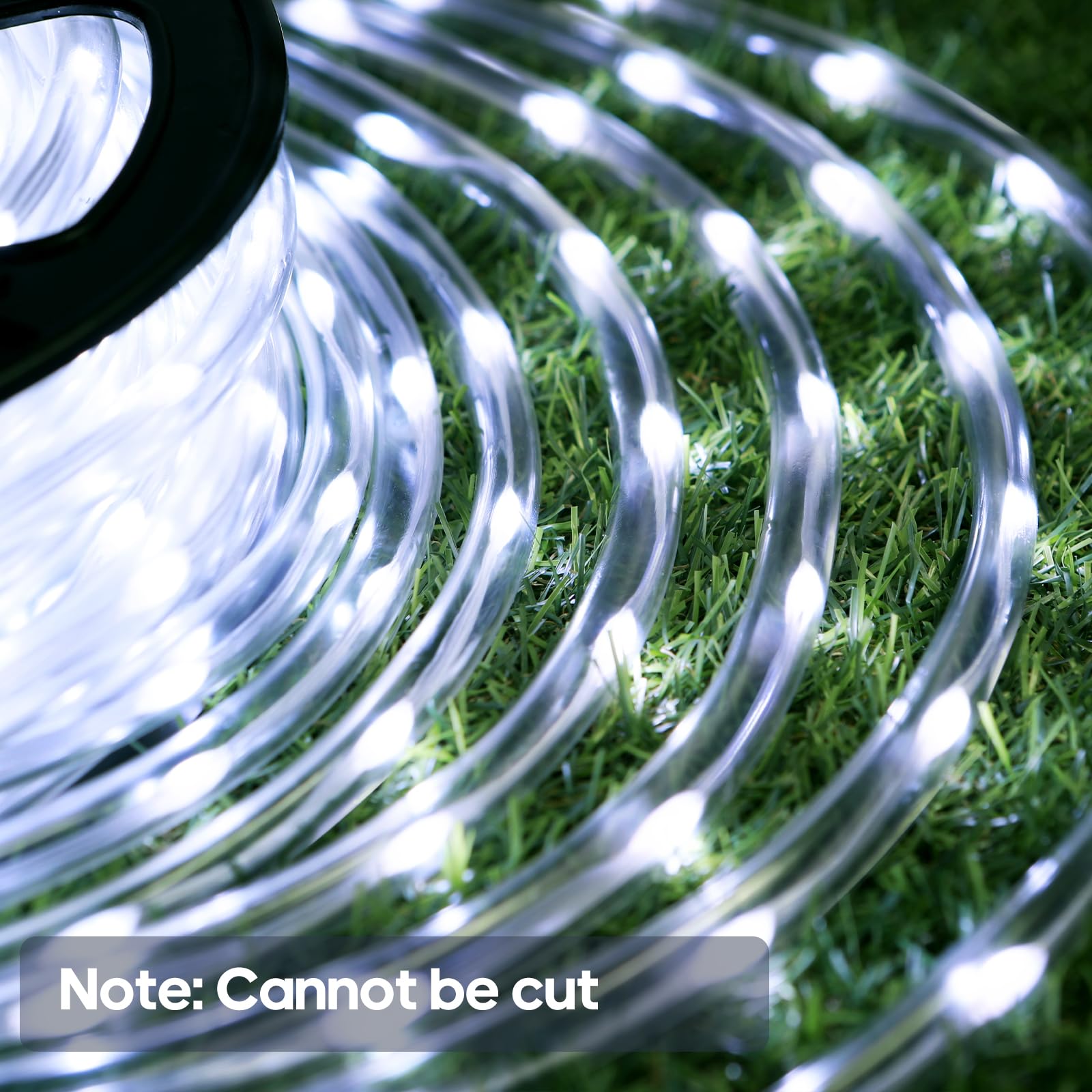 Soiarllt rope light with remote control enables quick mode switching.