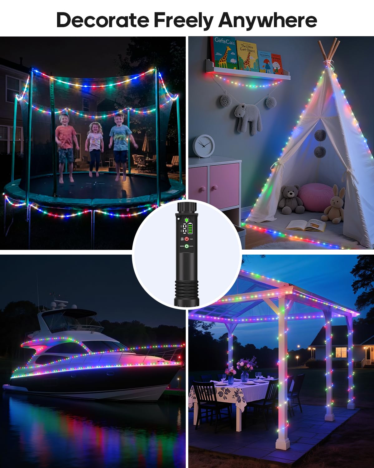 Soiarllt versatile rope lights brighten camping, gardens, and outdoor gatherings.