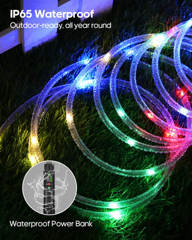Soiarllt multicolor rope lights create party and wedding ambiance.
