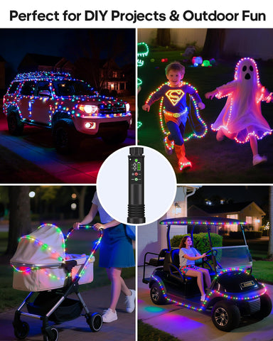 Soiarllt rope lights with remote control for easy mood adjustments.