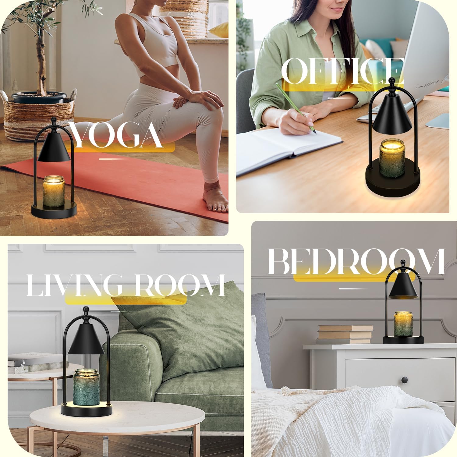 Soilsiu Candle Warmer Lamp used for meditation or yoga ambiance