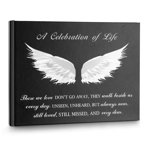 SOITIS funeral guest book cover with frosted hardcover for memorial service.
