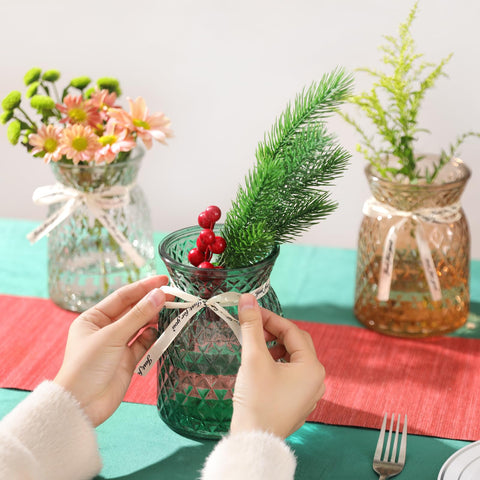 SOJOCK borosilicate glass vases with textured surface for durability and style.
