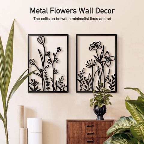 Sokurdeg minimalist floral wall art with hollow design creates dynamic light and shadow