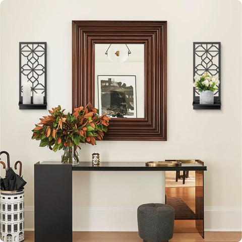 Sokurdeg rustic-flair wall candle holder decor for cozy bathrooms or bedrooms.