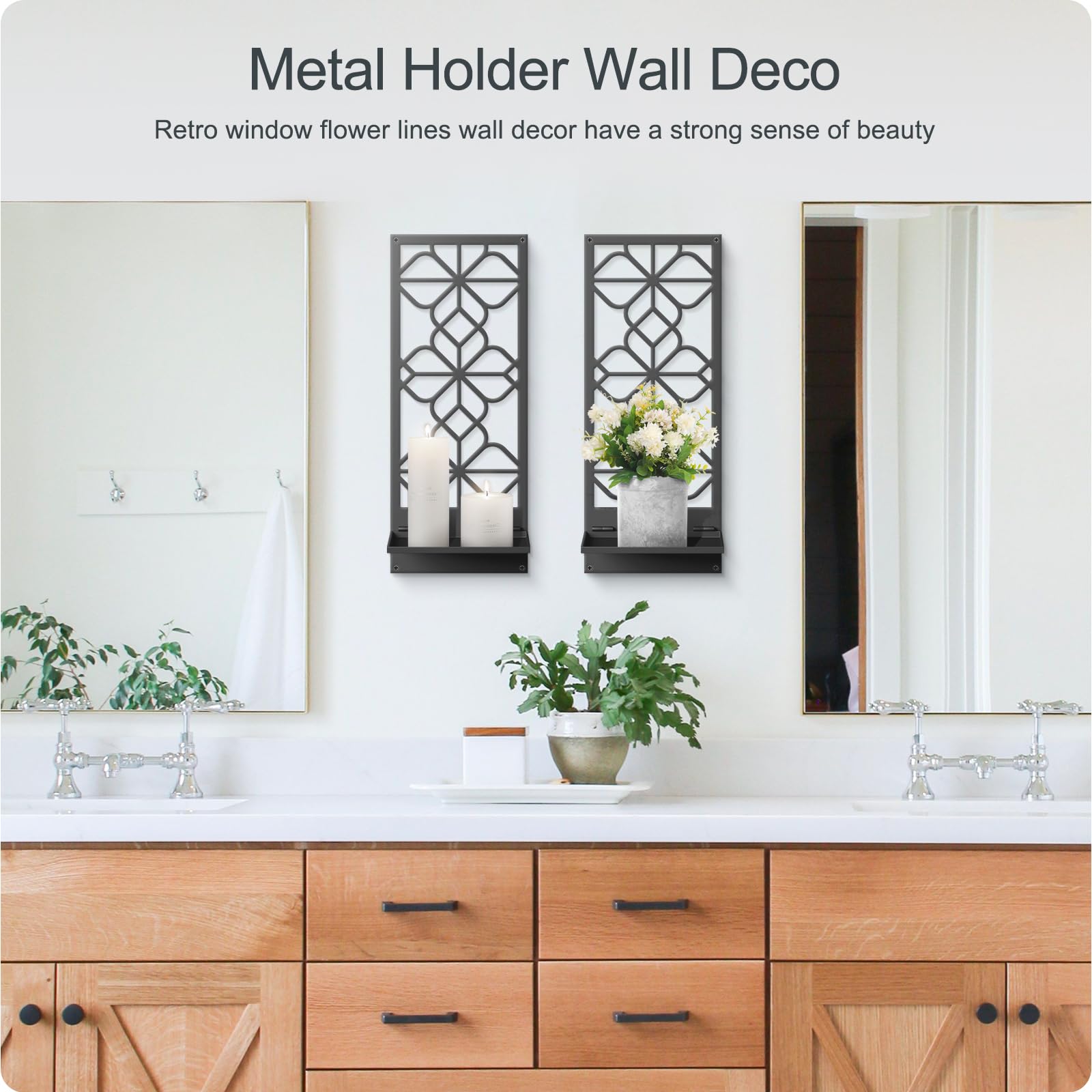 Sokurdeg wall decor candle holder minimalist line design above dining area.