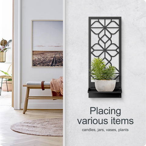 Sokurdeg black metal wall art decor elevates bedroom dining room ambience.