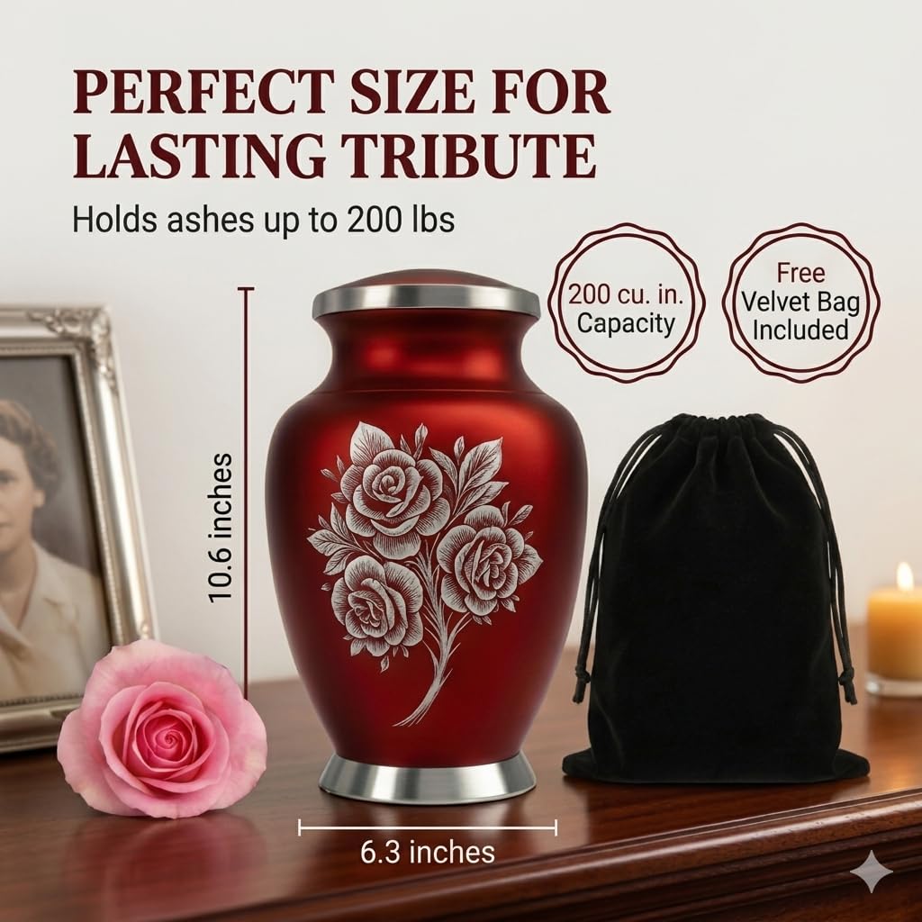 Solace Forever adult-capacity urn holds up to 200 cubic inches.