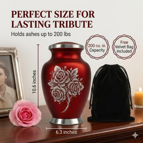 Solace Forever adult-capacity urn holds up to 200 cubic inches.