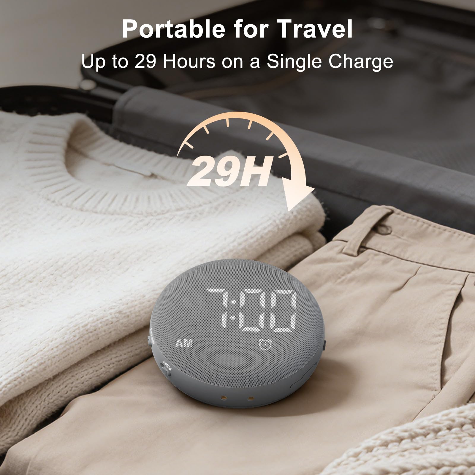 SolaceRise alarm clock 15-volume options for subtle to strong wake-ups