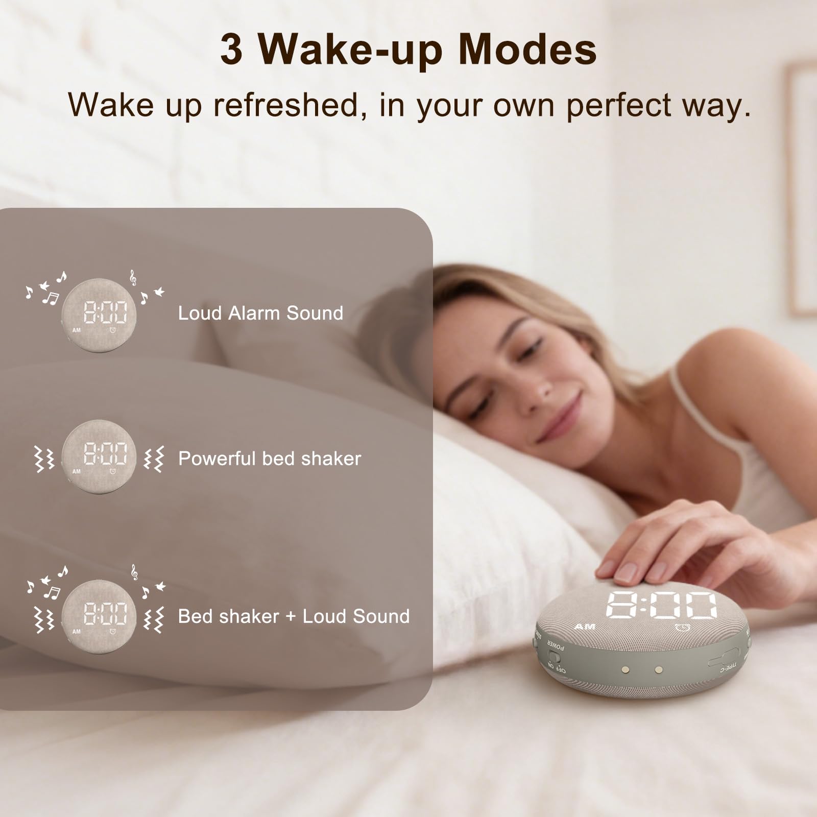 SolaceRise auto-dim display adapts to ambient light in five levels.