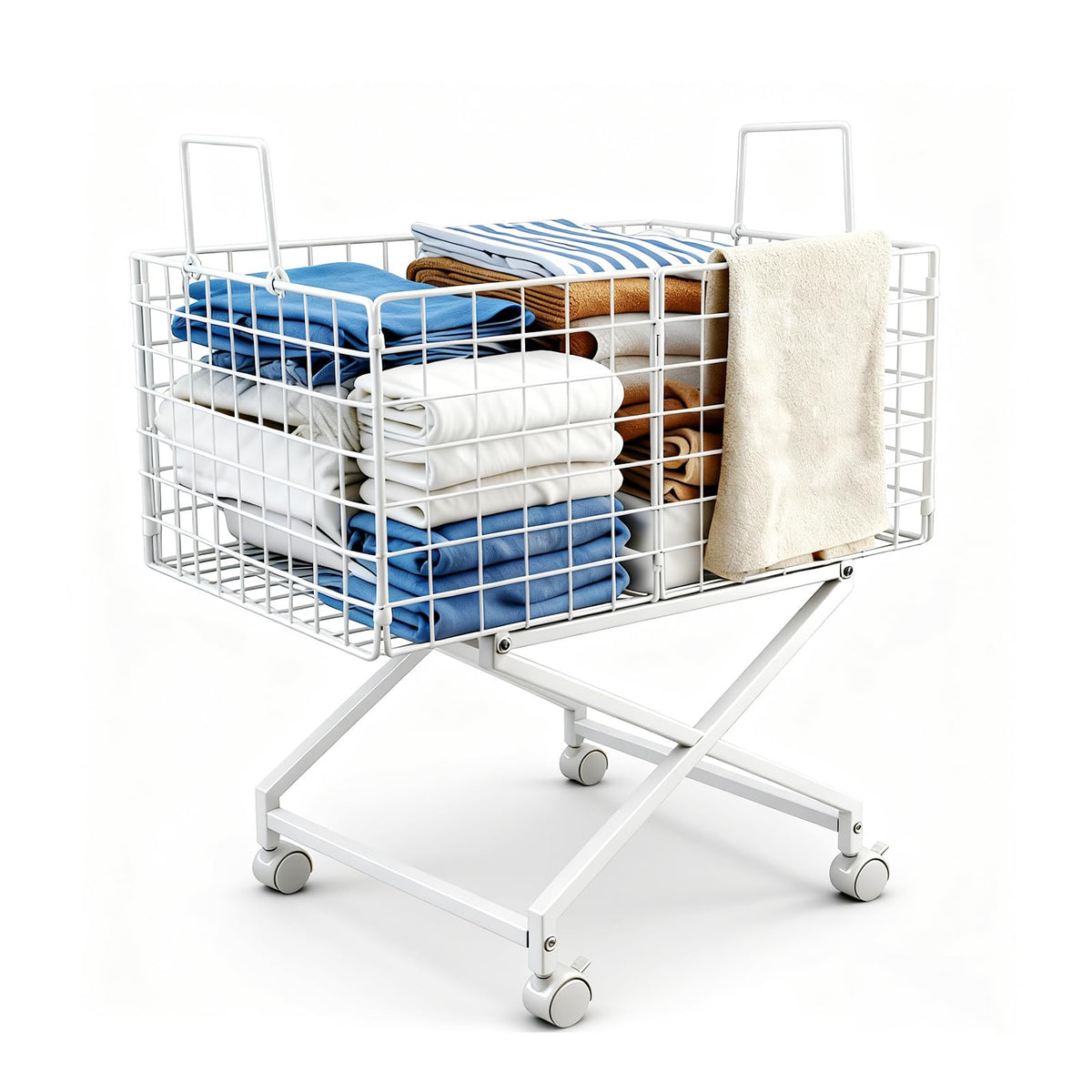 Solcasaco rolling laundry basket with wheels for easy transport on any floor.