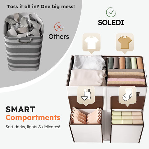 SOLEDI 180L capacity beige sorter for large loads