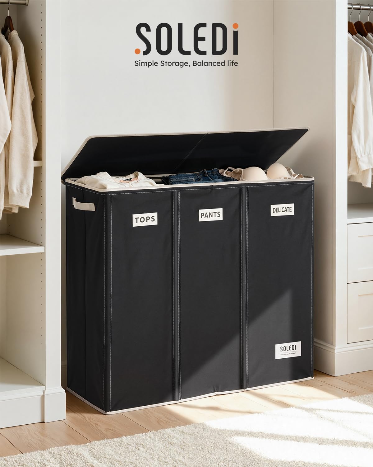 SOLEDI 33L x 12.6W x 30H dimensions provide ample capacity.