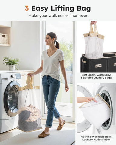 SOLEDI sturdy side handles make transporting from bedroom to laundry easy.