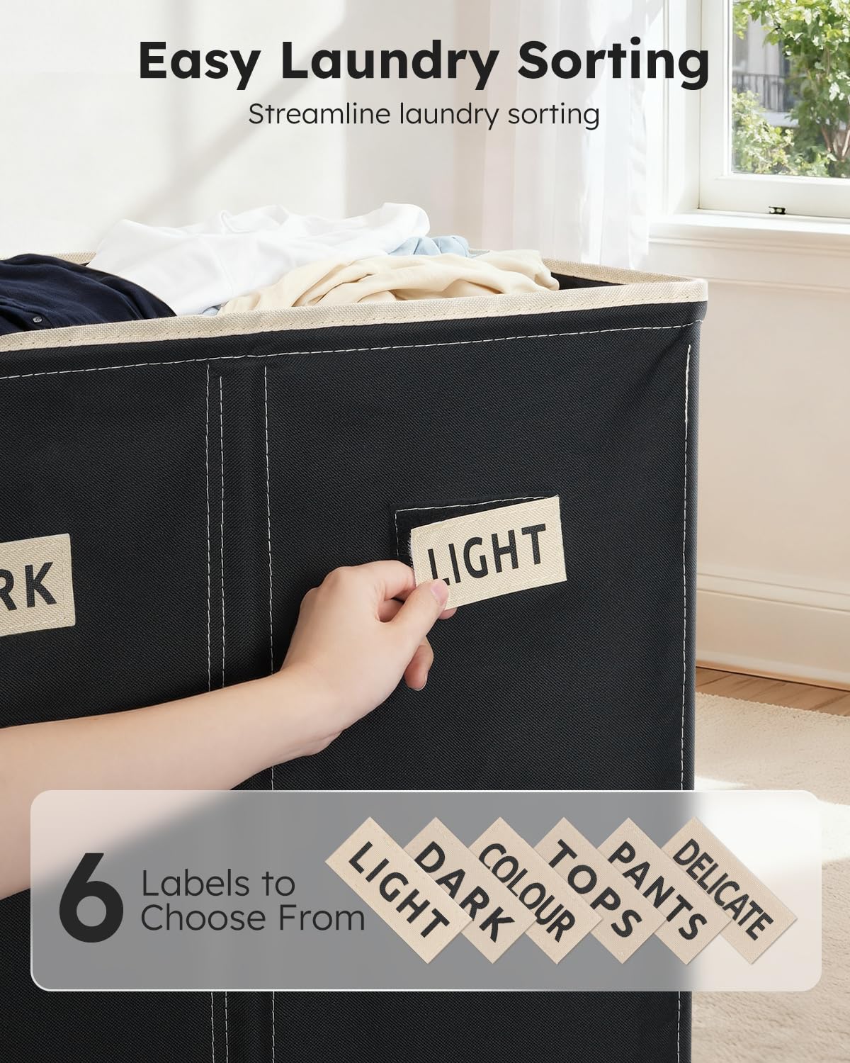 SOLEDI 200L hamper with sturdy top-metal frame ensures lasting stability.
