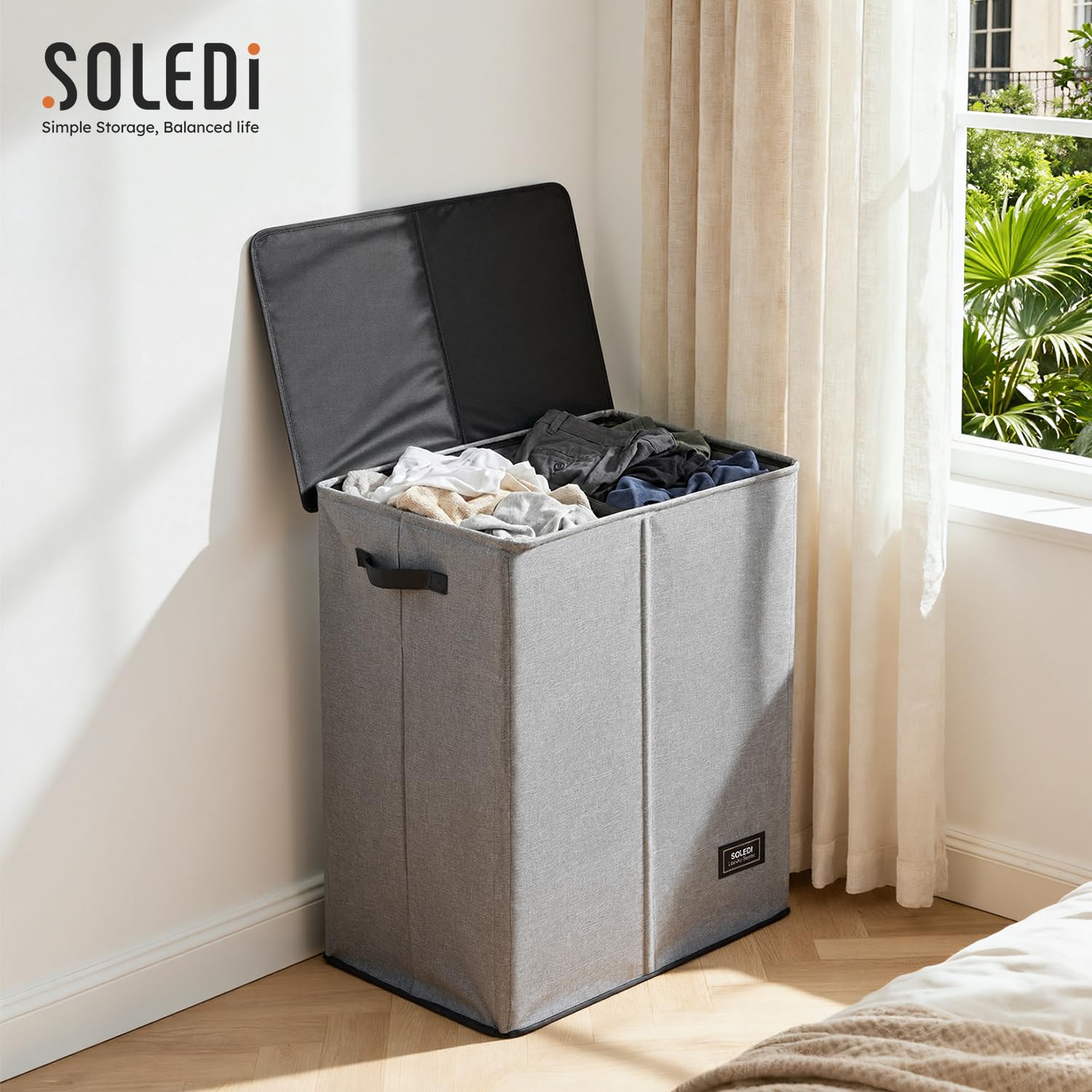 SOLEDI 6-support-rods keep the basket rigid and upright.