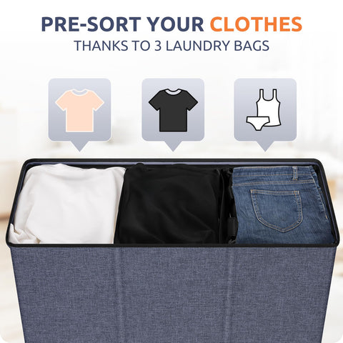 SOLEDI hamper with sturdy handles and lid for easy transport.