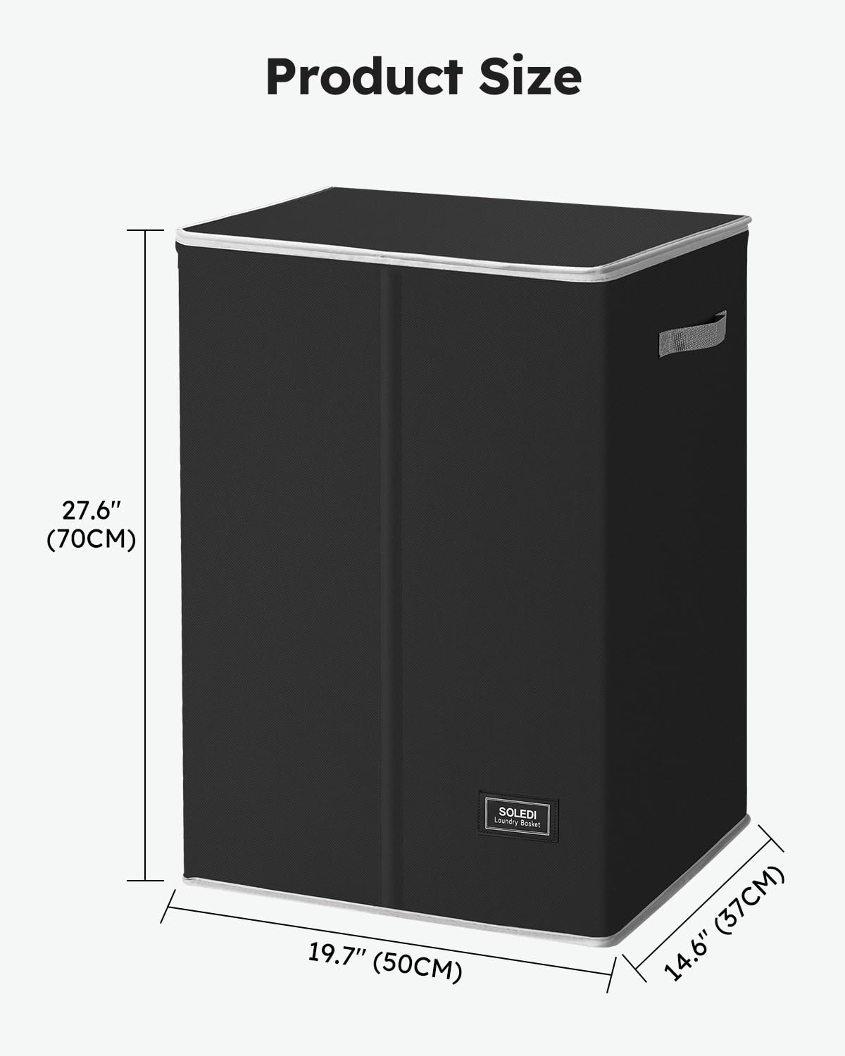 SOLEDI tall basket fits bedrooms and bathrooms well.