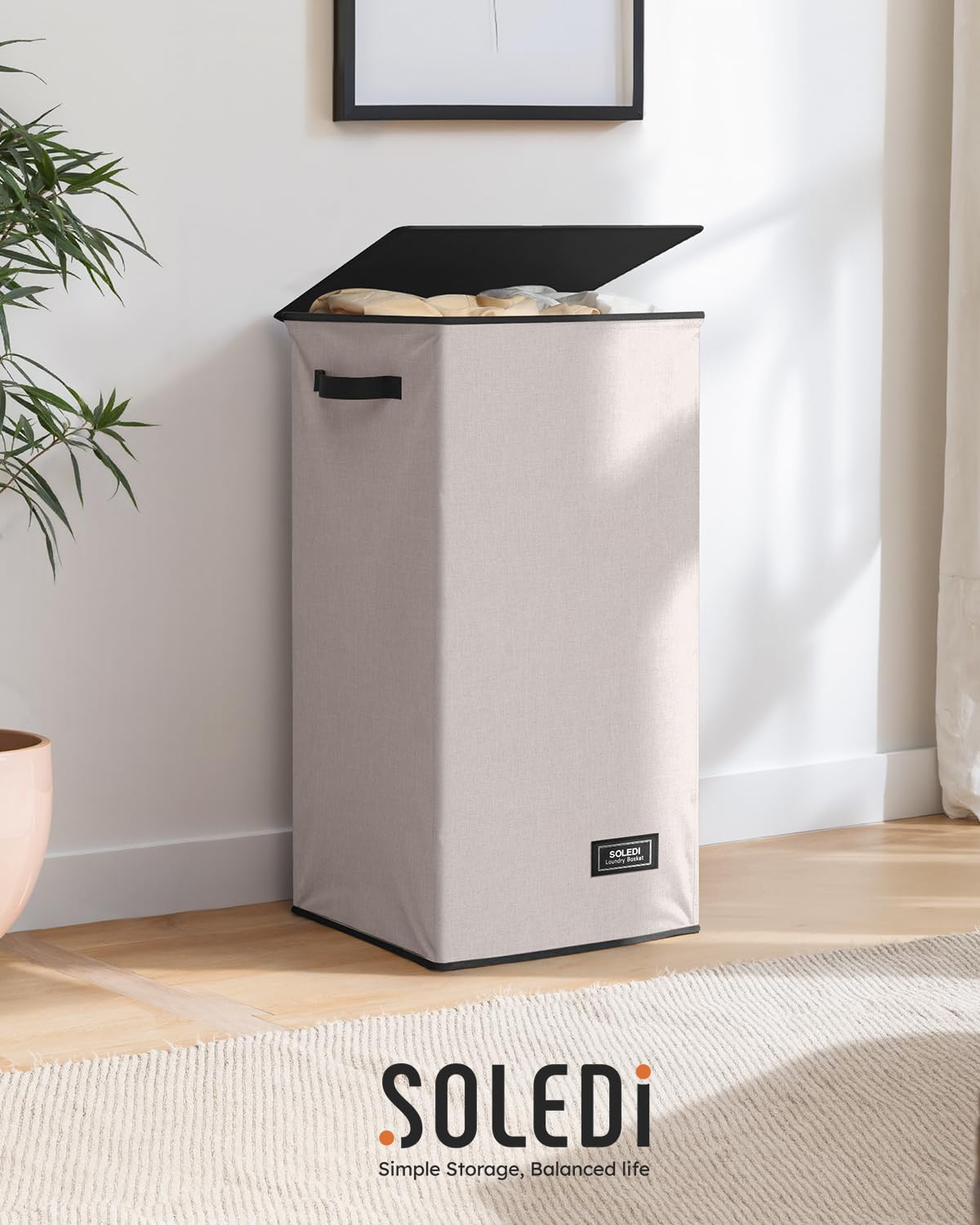 SOLEDI laundry hamper easy to carry with built-in handles
